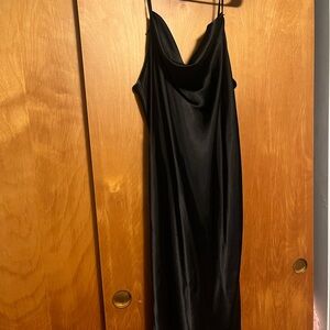 bebe Black satin Dress nwot